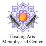 A logo for the healing arts metaphysical center.