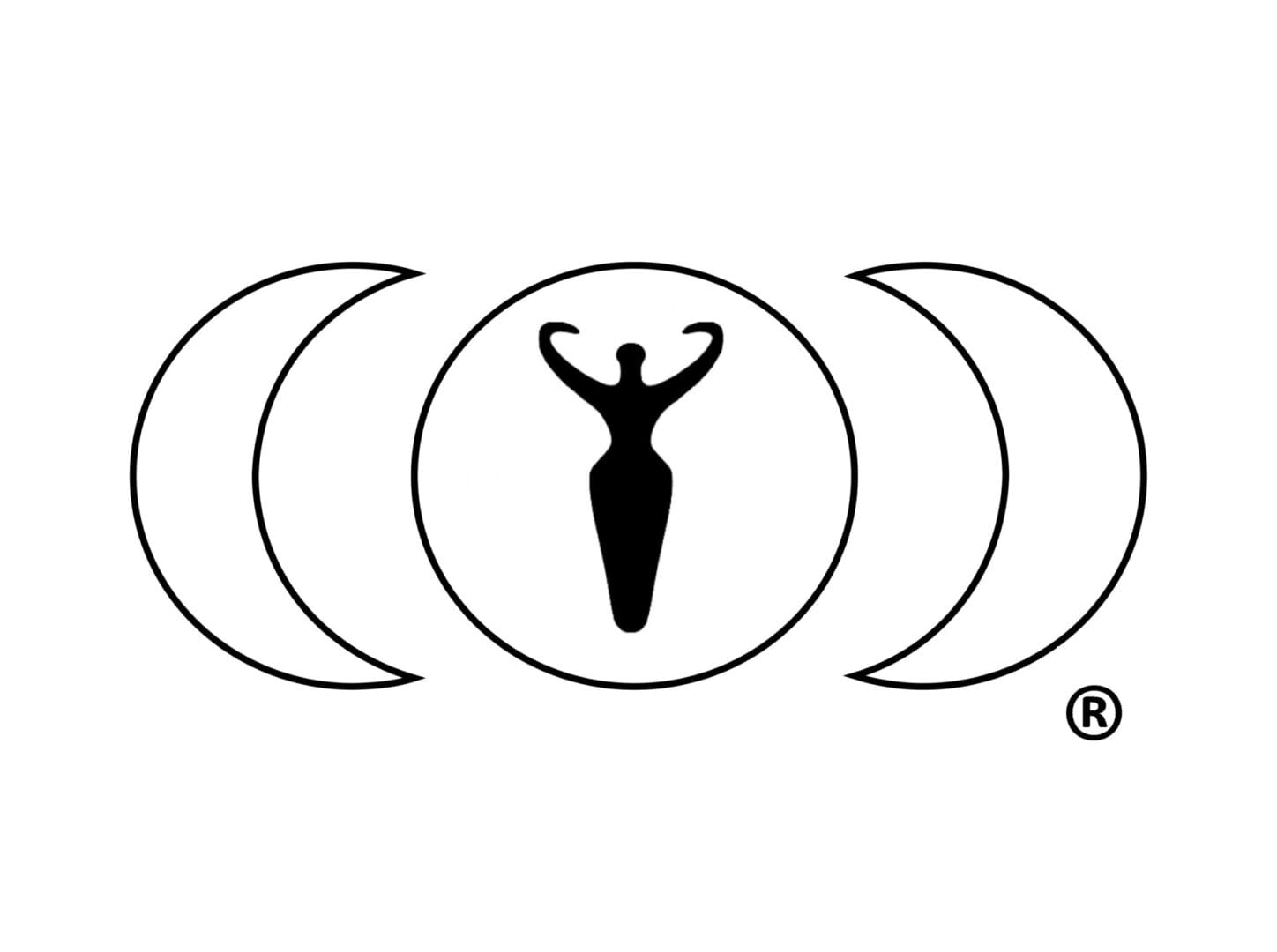 A woman is standing in the middle of three moons.